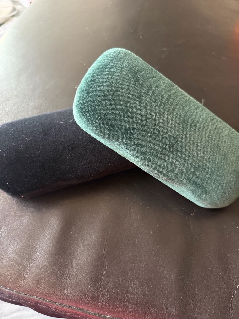 2 Gucci Velvet Glasses Case - Green and Black